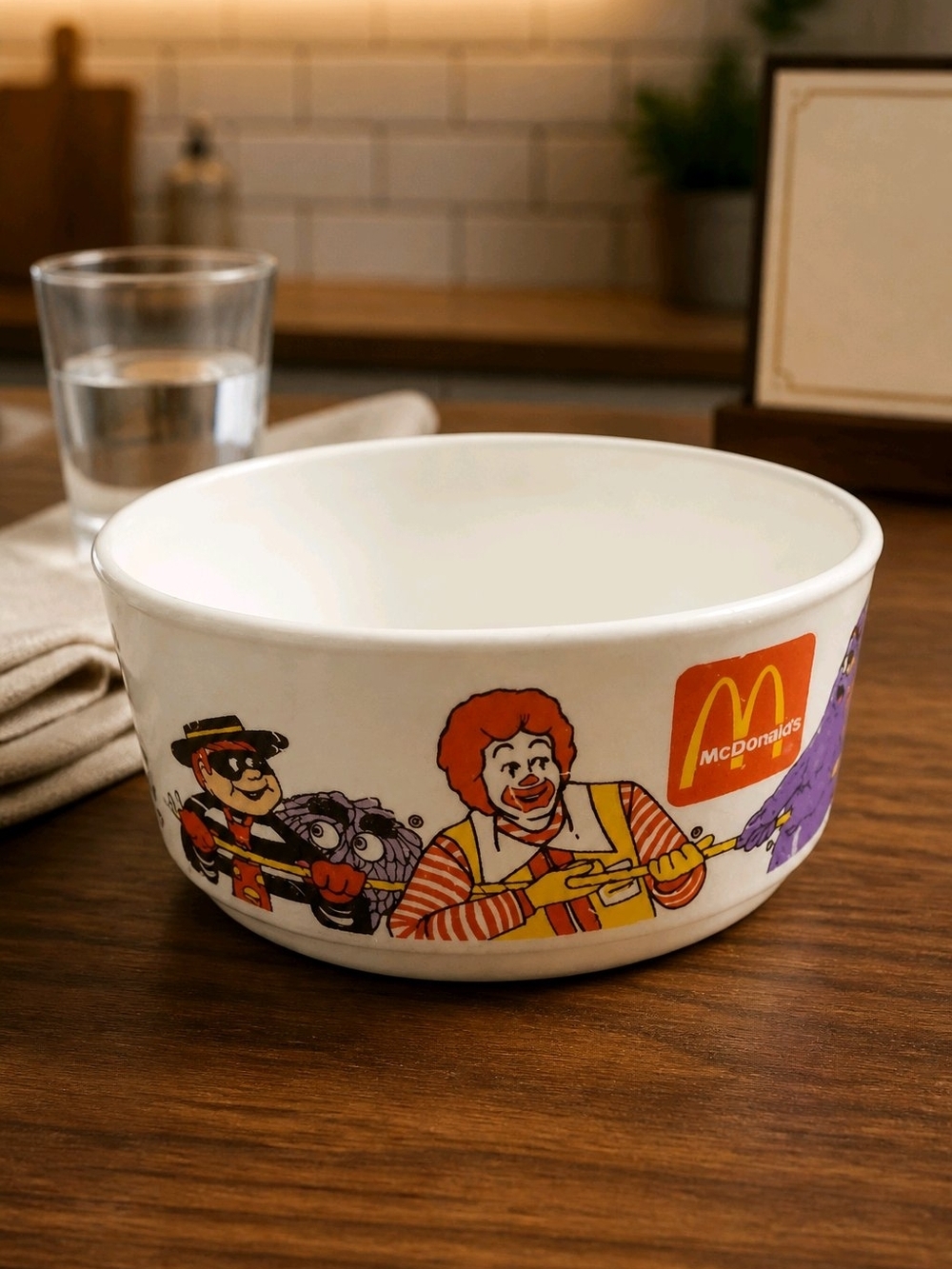 McDonald’s Vintage Character Bowl — White with Red & Yellow Accents